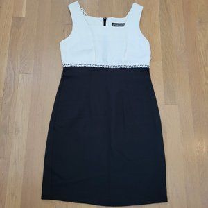 E.D. Michael's Dress Womens Size 6 Petite Black and White Sleeveless Knee Length